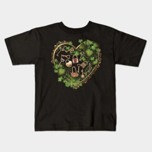 Locks of Love - Vintage Keys in a Celtic Floral Heart Kids T-Shirt